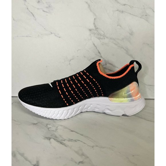 Nike React Phantom Run FK 2 Flyknit Black/Mango Running Shoes Women’s - Picture 5 of 6